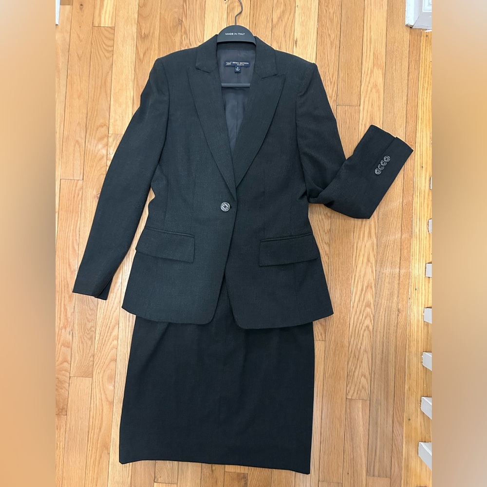 Brooks Brothers Charcoal Gray Skirt Suit Set
